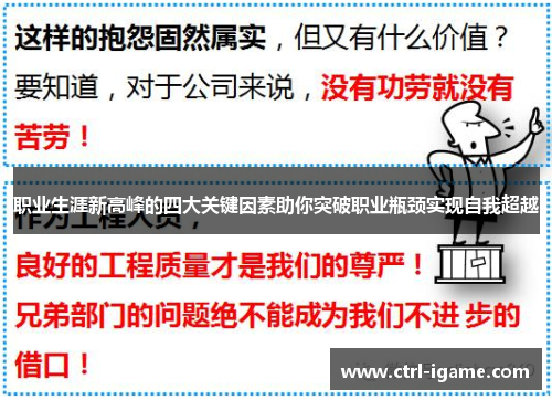职业生涯新高峰的四大关键因素助你突破职业瓶颈实现自我超越